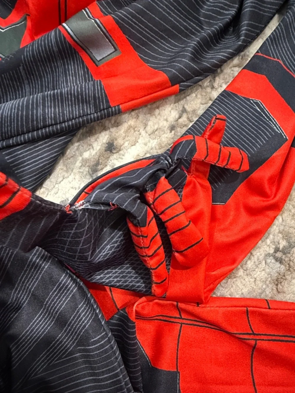 Spider-Man Inspired Kids Red and Black Jumpsuit Costume - Picture 6 of 7